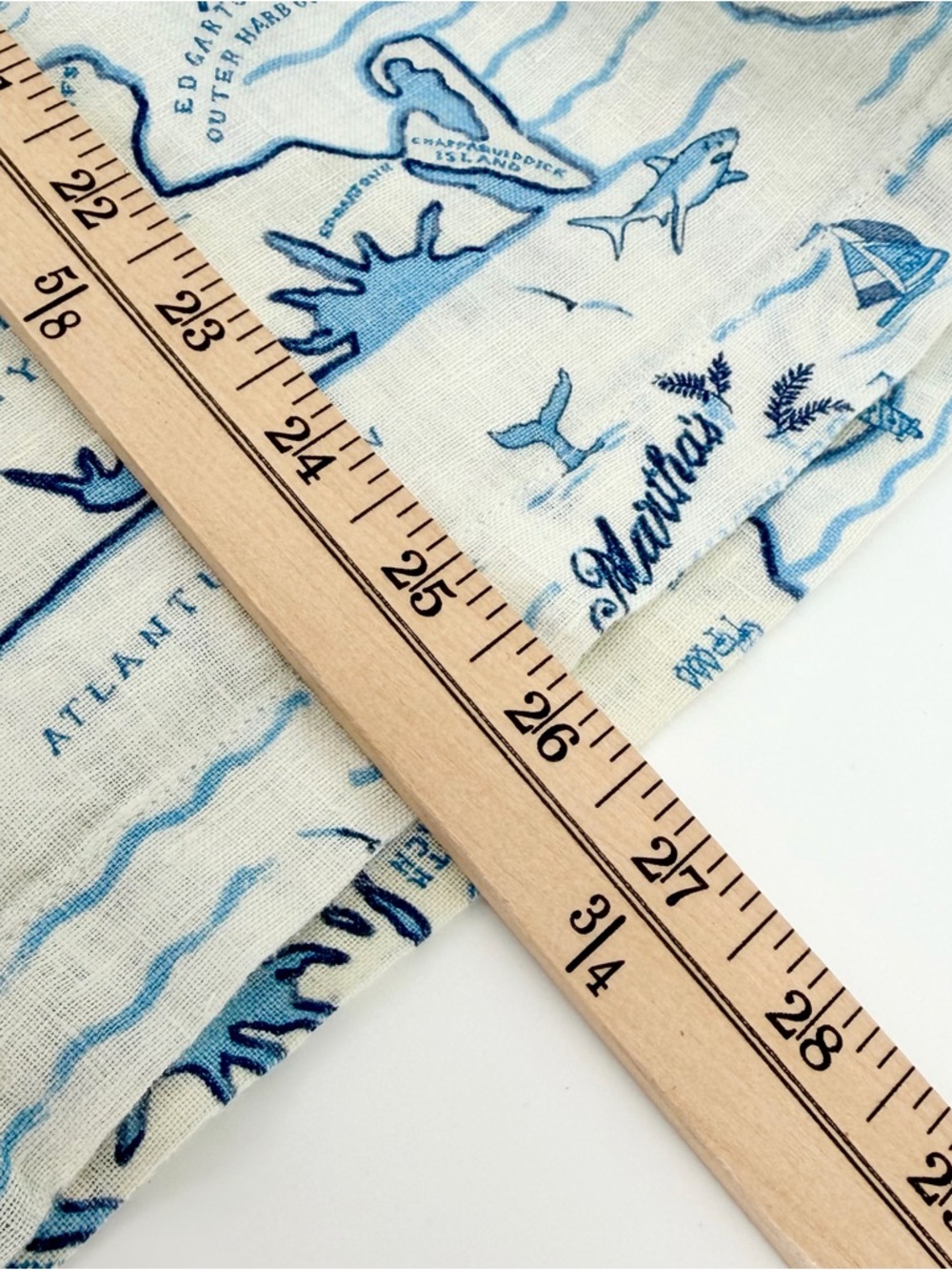C&C California Men’s Medium 100% Linen Martha's Vineyard Map Print Coastal Shirt - Picture 7 of 8